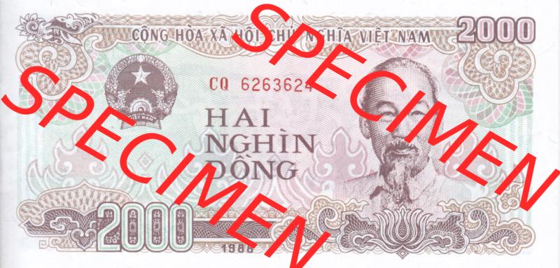 Banknoten Asien Vietnam 1988, 2000 Dong (1) Sammlung