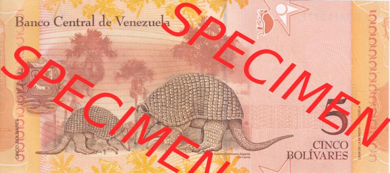 Banknoten Amerika Venezuela 2007, 5 Cinco Bolivares (2) Sammlung