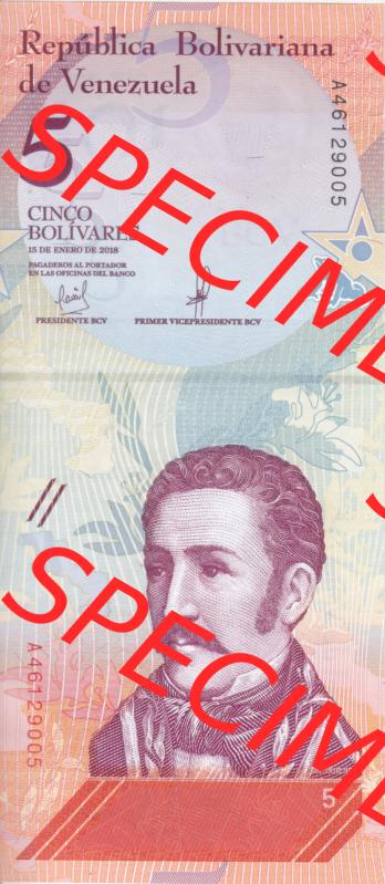 Banknoten Amerika Venezuela 2018 5 Bolivares Schildkröten (1) Sammlung
