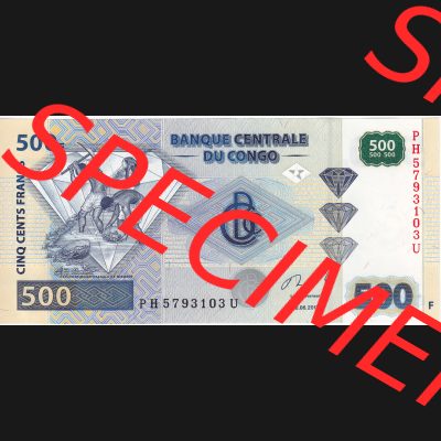 Banknoten Afrika Kongo 2013, 500 Francs (2) Sammlung