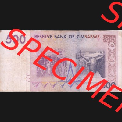 Banknoten Afrika Simbabwe 2007, 500 Dolars (2) Sammlung