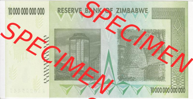 Banknoten Afrika Simbabwe 2008, 10000000000000 Dolars (2) Sammlung