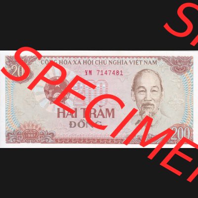 Banknoten Asien Vietnam 1987, 200 Dong (1) Sammlung