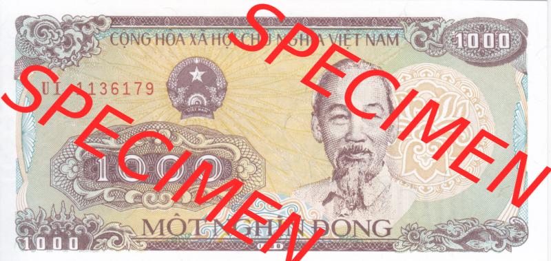 Banknoten Asien Vietnam 1988, 1000 Dong (1) Sammlung