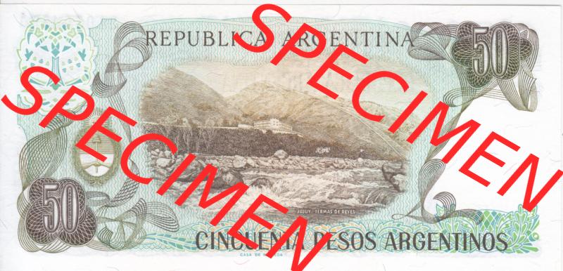 Banknoten Amerika Argentinien 1983-1985 p314 50 Pesos Argentinos (2) Sammlung
