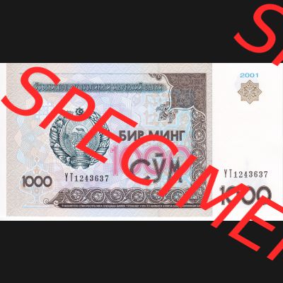 Banknoten Asien Usbekistan 2001, 1000 Sum (1) Sammlung