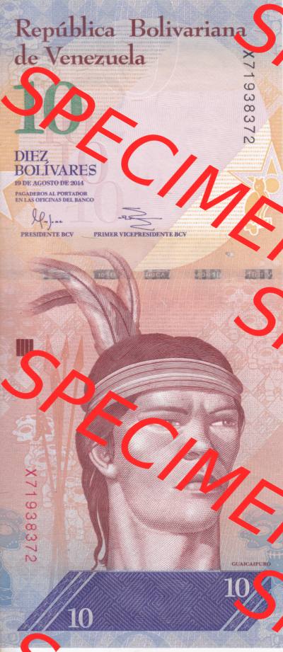 Banknoten Amerika Venezuela 2014 10 Bolivares Adler (1) Sammlung