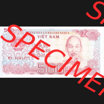 Banknoten Asien Vietnam 1988, 500 Dong (1) Sammlung