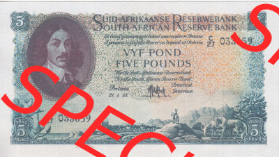 Banknoten Afrika Südafrika 1948-1959, 5 Pfund IV (1) Sammlung