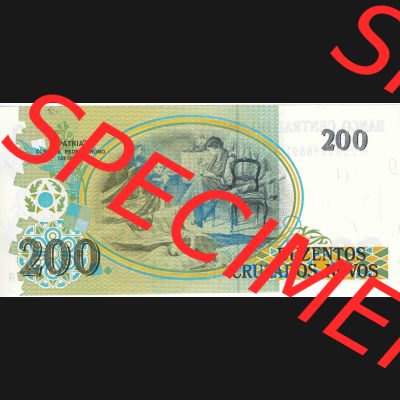 Banknoten Amerika Brasilien 1990, 200 Cruzeiros, 200 Cruzados Novos (2) Sammlung