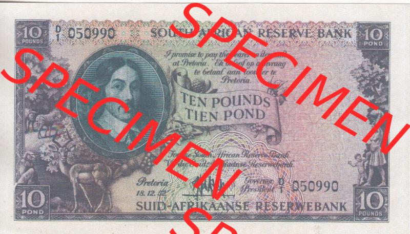 Banknoten Afrika Südafrika 1948-1959, 10 Pfund II (1) Sammlung