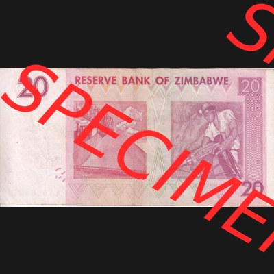 Banknoten Afrika Simbabwe 2007, 20 Dollars (2) Sammlung