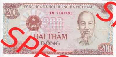 Banknoten Asien Vietnam 1987, 200 Dong (1) Sammlung