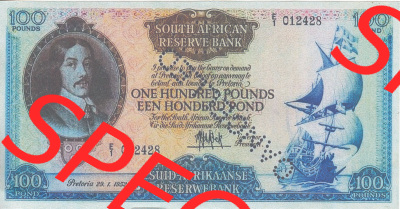 Banknoten Afrika Südafrika 1948-1959, 100 Pfund I (1) Sammlung