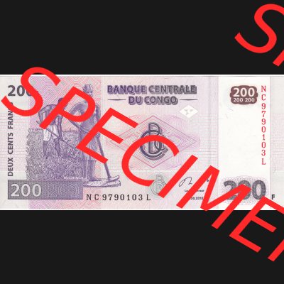 Banknoten Afrika Kongo 2013, 200 Francs (2) Sammlung