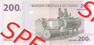 Banknoten Afrika Kongo 2013, 200 Francs (1) Sammlung