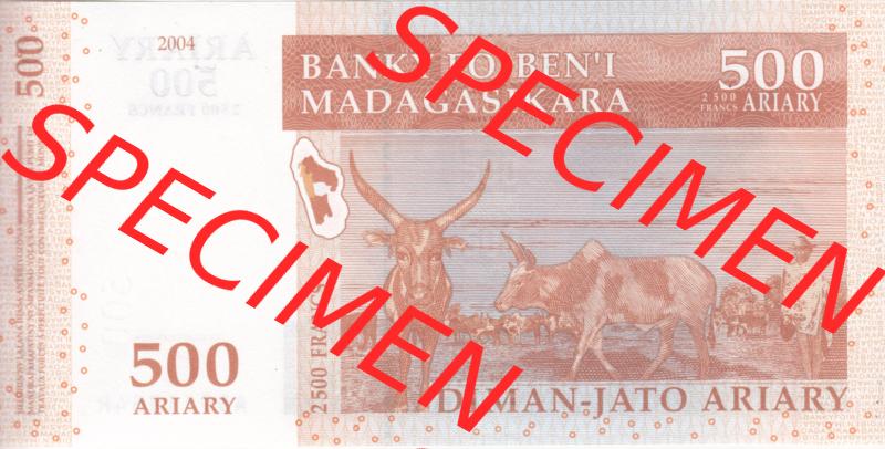 Banknoten Afrika Madagaskar 2004-2004, 500 Ariary (2) Sammlung