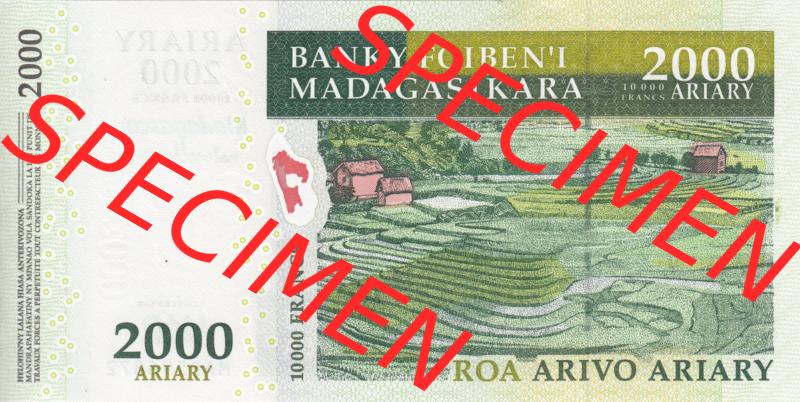 Banknoten Afrika Madagaskar 2007-2012, 2000 Ariary (2) Sammlung