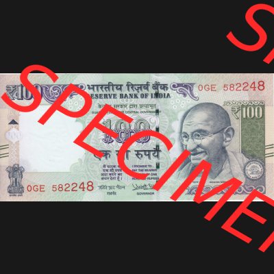 Banknote Indien 2017, 100 Rupien 300 (1) Sammlung