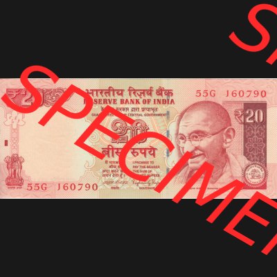 Banknote Indien 2015, 20 Rupien 300 (1) Sammlung