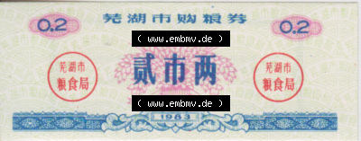 Historische Coupons China 1983 (3) Sammlung