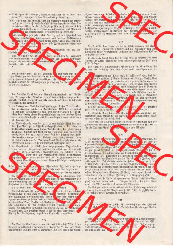 1940, 1000 Reichsmark Hydrierwerke Pölitz Aktiengesellschaft, Stettin-Pölitz (4) Sammlung