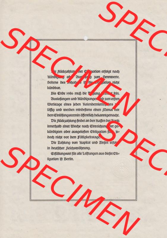 Deutsches Reich 1941, 1000 RM Kommunal-Obligation über 1000 Reichsmark Deutschen Centralbodenkredit-Aktiengesellschaft Tausend Reichsmark (2) Sammlung