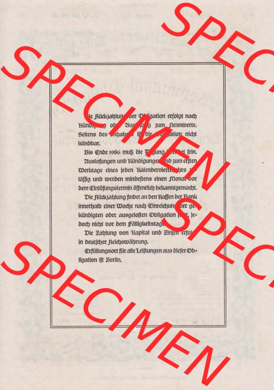 1941, 500 RM Kommunal-Obligation über 500 Reichsmark Deutschen Centralbodenkredit-Aktiengesellschaft Fünfhundert Reichsmark (2) Sammlung