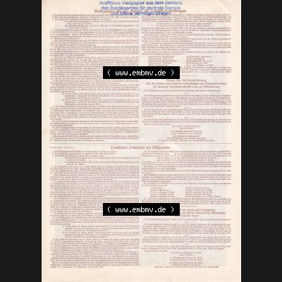 1935, Auslandsschulden, Schuldverschreibung, Zweihundert Franken Schweizerwährung (2) Sammlung