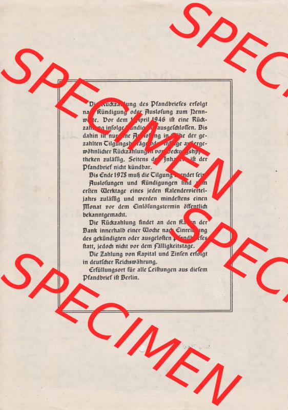 1940, 500 Reichsmark Deutschen Centralbodenkredit-Aktiengesellschaft 500 RM Hypotheken-Pfandbrief Fünfhundert Reichsmark (2) Sammlung
