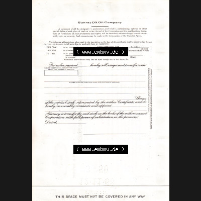 USA Öl 1964, Sunray DX Oil Company, 100 Shares-Aktien (2) Sammlung