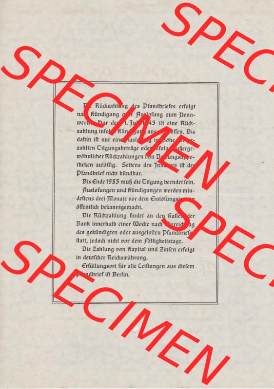 1937, 1000 Reichsmark Deutschen Centralbodenkredit-Aktiengesellschaft 1000 RM Hypotheken-Pfandbrief Eintausend Reichsmark (2) Sammlung