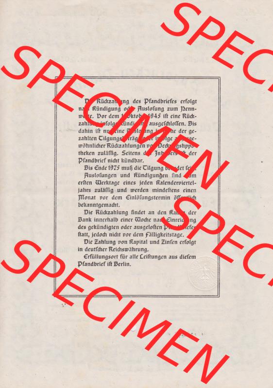 1939, 500 RM Hypotheken-Pfandbrief über 500 Reichsmark Deutschen Centralbodenkredit-Aktiengesellschaft Fünfhundert Reichsmark, 4,5 Prozent (2) Sammlung