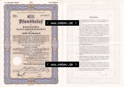 Österreich Historisches Wertpapier beidseitige Vollansicht 1939, 4.5 Prozent Pfandbrief, Zur Anlegung von Mündelgeldern zugelassen,... Sammlung