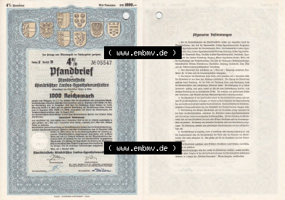 Österreich Historisches Wertpapier beidseitige Vollansicht Österreich 1940, Pfandbrief der Pfandbriefstelle Ostmärkischer Landes-Hypothekenanstalten,... Sammlung