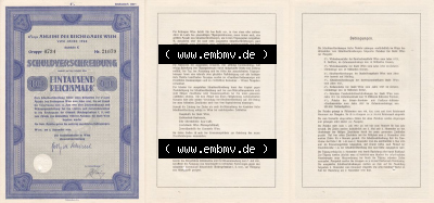 Österreich Historisches Wertpapier beidseitige Vollansicht 1940, Wien, Anleihe des Reichsgäues Wien, Schuldverschreibung auf... Sammlung