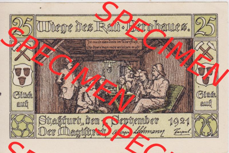 Notgeldscheine Staßfurt, Stadt 25 Pfennig, Ist auch das Salz im Überfluss (1) Sammlung