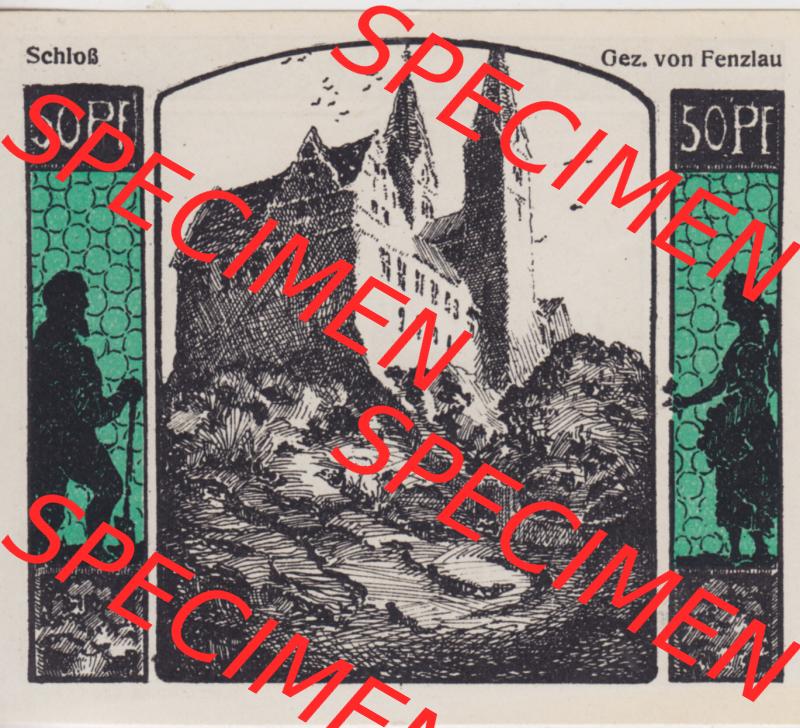 Notgeldscheine Quedlinburg, Stadt 1922, 50 Pfennig Schloß (1) Sammlung