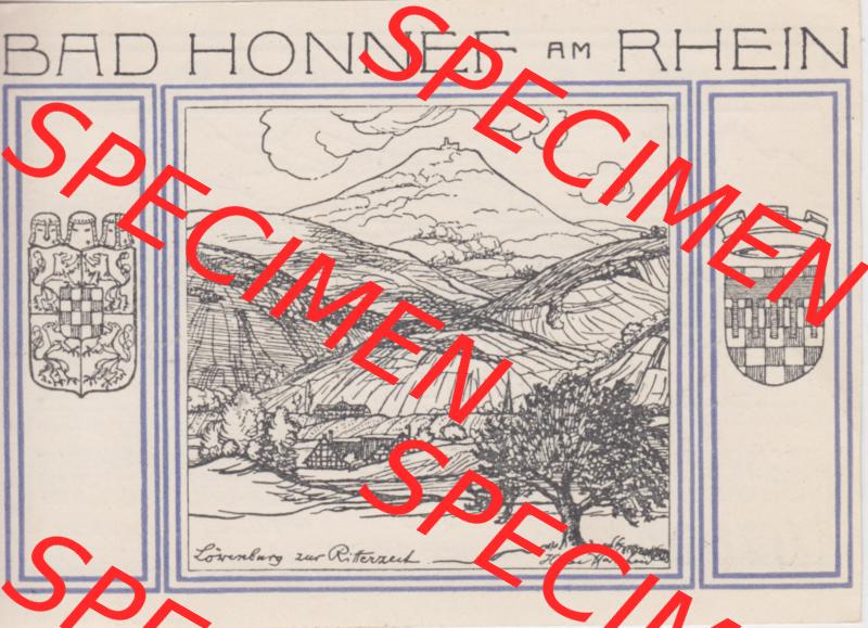 Notgeldscheine Honnef, Bad 1921, 99 Pfennig Lowenburg zur Ritterzeit (1) Sammlung