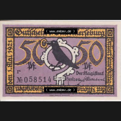 Notgeldscheine Merseburg, Stadt 50 Pfennig R (1) Sammlung