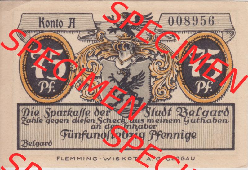 Notgeldscheine Belgrad, Stadt in Pommern Notgeld Stadtansichten 192x, 75 Pfennig (1) Sammlung