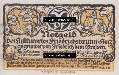 Notgeldscheine Friedrichsbrunn, Gemeinde in Provinz Sachsen Notgeld 1921, 50 Pfennig Friedrichs Reisen (1) Sammlung