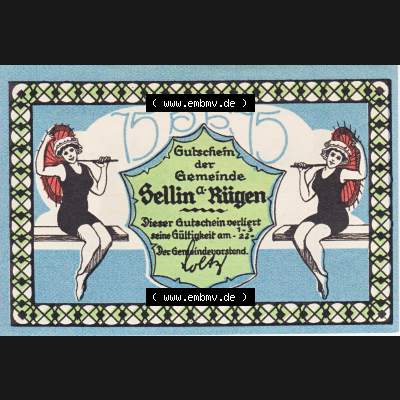 Notgeldscheine Sellin, Gemeinde in Pommern Rügen Notgeld 1922, 75 Pfennig Sellin du Karl up de (1) Sammlung