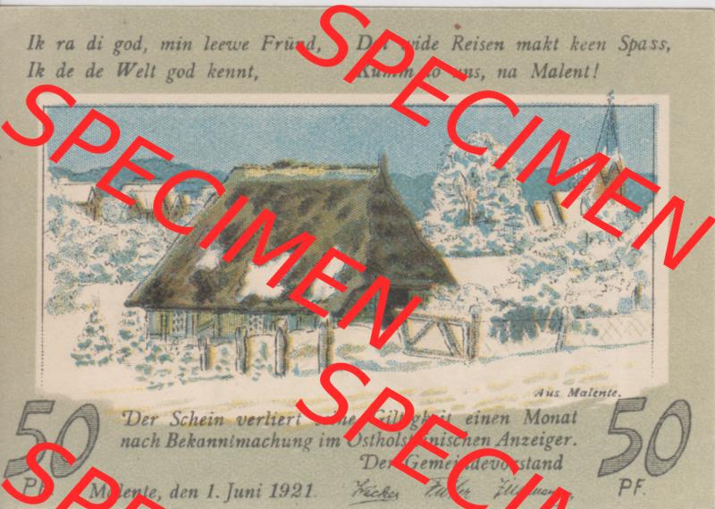 Notgeldscheine Malente Gremsmühlen, Stadt in Oldenburg-Eutin, 50 Pfennig Notgeld (0004) Sammlung