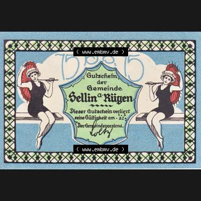 Notgeldscheine Sellin, Gemeinde in Pommern Rügen Notgeld 1922, 75 Pfennig Klein aber mein (1) Sammlung