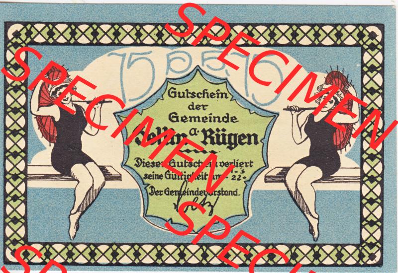 Notgeldscheine Sellin, Gemeinde in Pommern Rügen Notgeld 1922, 75 Pfennig Wirst alt du und gebrechlich (1) Sammlung