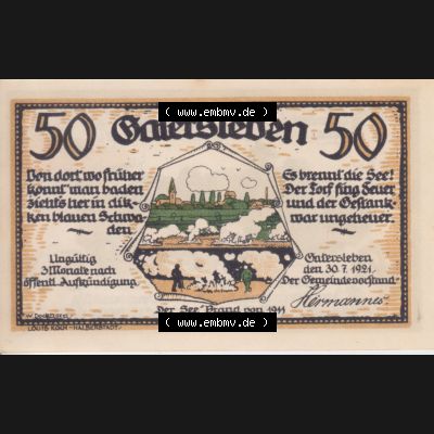 Notgeldscheine Gatersleben, Gemeinde in Provinz Sachsen Notgeld Max und Moritz 1921, 50 Pfennig Max und Moritz Verse (1) Sammlung