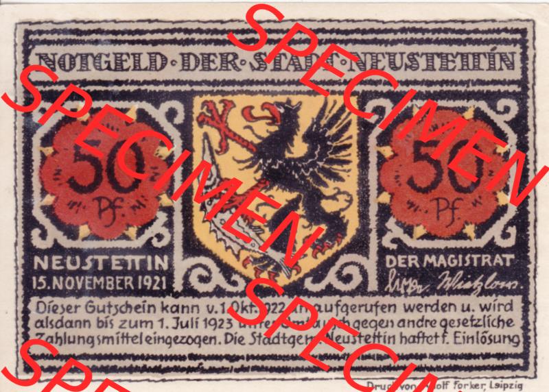 Notgeldscheine Neustettin, Stadt in Pommern Notgeld 1922, 50 Pfennig 3 Galgenberg (1) Sammlung