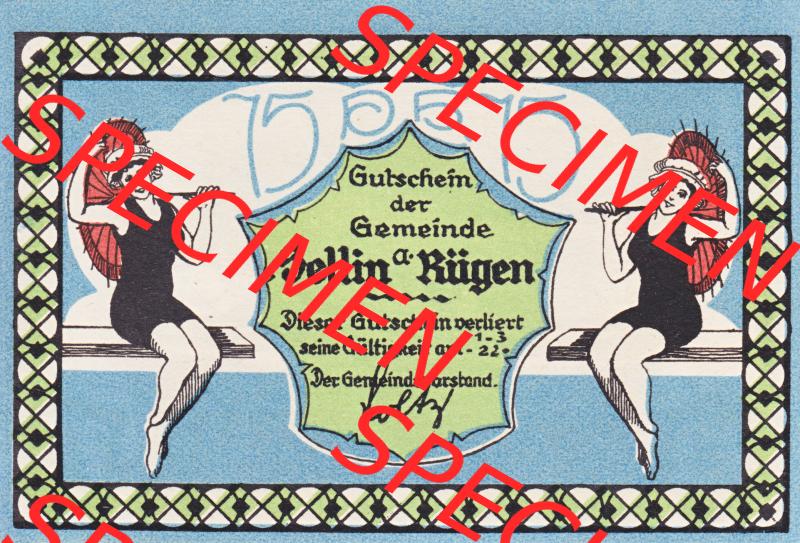 Notgeldscheine Sellin, Gemeinde in Pommern Rügen Notgeld 1922, 75 Pfennig Ob Winter schneit (1) Sammlung