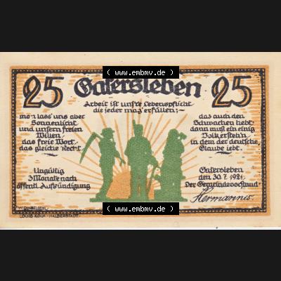 Notgeldscheine Gatersleben, Gemeinde in Provinz Sachsen Notgeld Max und Moritz 1921, 25 Pfennig Fort saust das alte Brüderpaar (1) Sammlung